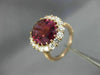 ESTATE LARGE 7.30CT DIAMOND & AAA PINK TOURMALINE 18KT ROSE GOLD ENGAGEMENT RING