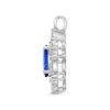 1.18CT DIAMOND & AAA SAPPHIRE 14KT WHITE GOLD MULTI SHAPE FUN FLOATING PENDANT
