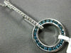 ESTATE .81CT WHITE & BLUE DIAMOND 14KT WHITE GOLD 3D CIRCLE OF LIFE KEY PENDANT