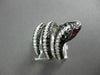 ESTATE LARGE 2.91CTW MULTI COLOR DIAMOND & AAA RUBY 18K WHITE GOLD 3D SNAKE RING