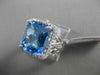 ESTATE 6.43CTW DIAMOND & AAA EXTRA FACET BLUE TOPAZ 14KT WHITE GOLD HALO RING