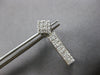 1.0CT DIAMOND 14K WHITE GOLD PRINCESS INVISIBLE GEOMETRICAL BAR HANGING EARRINGS