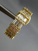 ESTATE 1.75CT DIAMOND 14K YELLOW GOLD 3D ROUND & BAGUETTE HANGING EARRINGS 15722