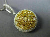 ESTATE LARGE 2.13CT WHITE & FANCY YELLOW DIAMOND 18KT 2 TONE GOLD ROUND PENDANT