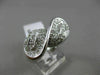 ESTATE WIDE .77CT DIAMOND 18KT WHITE GOLD 3D PAVE INFINITY LOVE KNOT BOW RING