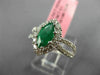 ESTATE 1.53CT DIAMOND & AAA EMERALD 18KT WHITE GOLD CLASSIC HALO ENGAGEMENT RING