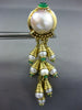 ESTATE 2.80CT DIAMOND & MULTI GEM 18KT YELLOW GOLD CHANDELIER HANGING EARRINGS