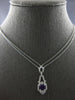 1.04CT DIAMOND & AAA AMETHYST 14KT WHITE GOLD 3D CUSHION & ROUND LARIAT NECKLACE