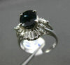 ESTATE LARGE 3.20CT DIAMOND & AAA SAPPHIRE PLATINUM OVAL FILIGREE BALLERINA RING