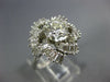 ESTATE LARGE 2.0CT OLD MINE DIAMOND 18KT WHITE GOLD 3D FLOWER ENGAGEMENT RING