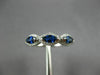 ESTATE .67CT DIAMOND & AAA SAPPHIRE 14K WHITE GOLD HALO WEDDING ANNIVERSARY RING