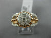 ESTATE LARGE .6CT ROUND & BAGUETTE DIAMOND 14K WHITE & ROSE GOLD FRIENDSHIP RING