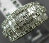 ANTIQUE WIDE 1.20CT BAGUETTE & ROUND DIAMOND 14KT WHITE GOLD WEDDING RING #21988