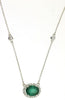 1.37CT DIAMOND & AAA EMERALD 14KT YELLOW GOLD OVAL & ROUND BY THE YARD NECKLACE