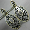 ESTATE EXTRA LARGE 1.20CT DIAMOND 14KT TWO TONE GOLD FILIGREE HANGING EARRINGS
