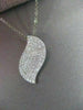 ESTATE .90CT DIAMOND 18KT WHITE GOLD WAVE PENDANT WITH CHAIN BEAUTIFUL #22308