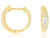 .54CT DIAMOND 14KT YELLOW GOLD OVAL & ROUND ETOILE HUGGIE HOOP HANGING EARRINGS