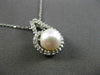 ESTATE .20CT DIAMOND & SOUTH SEA PEARL 14K WHITE GOLD HALO 3D FLOATING PENDANT