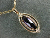 ESTATE 1.15CT DIAMOND & AAA AMETHYST 14KT ROSE GOLD 3D OVAL FILIGREE PENDANT