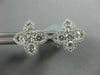 ESTATE .91CT DIAMOND 18KT WHITE GOLD 3D 4 LEAF CLOVER FLOWER STAR STUD EARRINGS