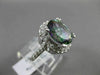 ESTATE LARGE 6.37CT DIAMOND & AAA MYSTIC TOPAZ 14KT WHITE GOLD 3D OVAL HALO RING