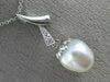 ESTATE LARGE DIAMOND 14K WHITE GOLD SOUTH SEA PEARL STRAWBERRY FLOATING PENDANT
