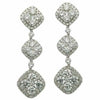 ESTATE LARGE 2.60CT DIAMOND 18KT WHITE GOLD 3D CLUSTER JOURNEY HANGING EARRINGS