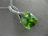 ESTATE 3.62CT DIAMOND & PERIDOT 14KT WHITE GOLD SQUARE INFINITY FLOATING PENDANT