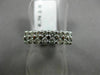 ESTATE WIDE .74CT DIAMOND 14K WHITE GOLD 2 ROW 16 STONE WEDDING ANNIVERSARY RING