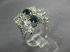 LARGE 1.86CT DIAMOND & AAA SAPPHIRE 14K WHITE GOLD BUTTERFLY FLOWER RING #26653