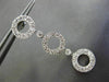 ESTATE 1.30CT DIAMOND 18K WHITE GOLD 3D CIRCLE OF LIFE FILIGREE HANGING EARRINGS
