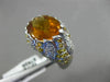 ESTATE WIDE 10.31CT DIAMOND CITRINE & YELLOW SAPPHIRE 18K WHITE GOLD FLOWER RING