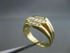 ESTATE WIDE .60CT DIAMOND 14KT YELLOW GOLD 3 ROW MENS GYPSY RING AMAZING! #21524