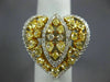 ESTATE EXTRA LARGE 2.88CT WHITE & FANCY YELLOW DIAMOND 18K TWO TONE GOLD 3D RING