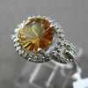 ESTATE 1.82CT DIAMOND & EXTRA FACET CITRINE 14KT WHITE GOLD HALO ENGAGEMENT RING