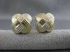 ESTATE 18KT TRI WHITE ROSE YELLOW GOLD OMEGA CLIP FILIGREE KNOT EARRINGS #21065