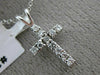 ESTATE .25CT DIAMOND 14KT WHITE GOLD 3D CLASSIC FLOATING CROSS PENDANT #25927