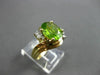 ESTATE 1.62CT DIAMOND & AAA PERIDOT 14K 2 TONE GOLD SOLITAIRE RING #22652