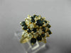 ESTATE WIDE 2.0CT DIAMOND & AAA SAPPHIRE 14KT YELLOW GOLD SWIRL FLOWER LOVE RING