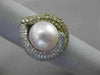 ESTATE 1.02CT DIAMOND 18KT TWO TONE GOLD AAA SOUTH SEA PEARL HEART SHAPE RING