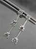 ESTATE .88CT DIAMOND 14KT WHITE GOLD PAST PRESENT FUTURE HANGING EARRINGS #14438