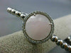 ESTATE LARGE .50CT DIAMOND & PINK QUARTZ 14K WHITE GOLD CIRCULAR BANGLE BRACELET