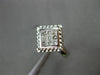 ESTATE WIDE .25CT DIAMOND 14KT WHITE GOLD SQUARE FILIGREE PROMISE RING #17683