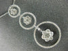 ESTATE LARGE 2.61CT DIAMOND 18K WHITE GOLD 3D PAST PRESENT FUTURE FLOWER PENDANT