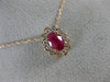 ESTATE .71CT DIAMOND & AAA OVAL CUT RUBY 14KT ROSE GOLD FLOWER FLOATING PENDANT
