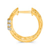 WIDE .44CT DIAMOND 14KT YELLOW GOLD MULTI ROW OPEN GEOMETRICAL HANGING EARRINGS