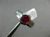 ESTATE WIDE 1.64CT DIAMOND & RUBY PLATINUM SEMI BEZEL SOLITAIRE ENGAGEMENT RING