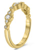 .24CT DIAMOND 14KT YELLOW GOLD ROUND PAST PRESENT FUTURE FLORAL ANNIVERSARY RING