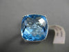 ESTATE EXTRA LARGE 13.98CT DIAMOND & AAA BLUE TOPAZ 14K WHITE GOLD FILIGREE RING