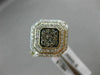 WIDE .50CT WHITE & CHOCOLATE FANCY DIAMOND 14KT TWO TONE GOLD DDOUBLE HALO RING